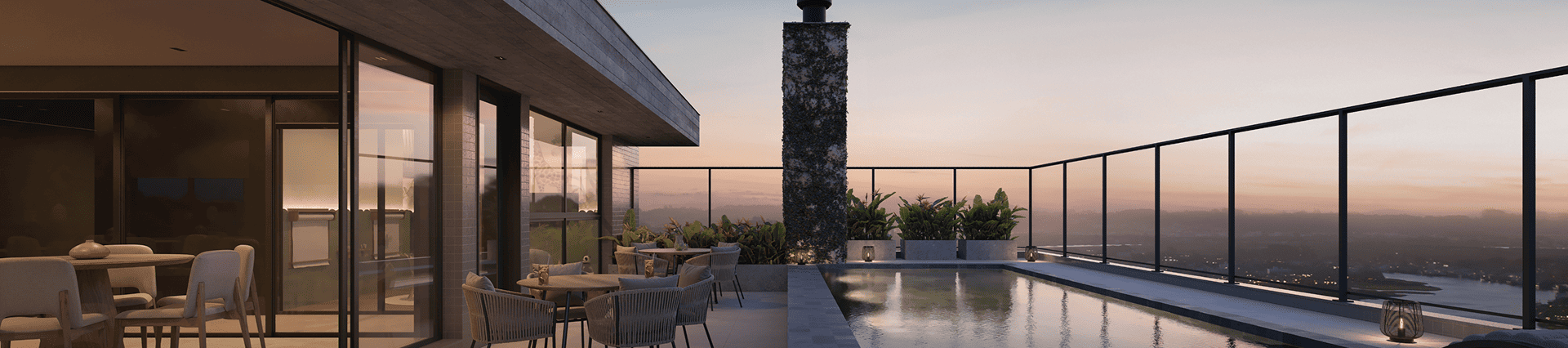 Casa moderna à noite